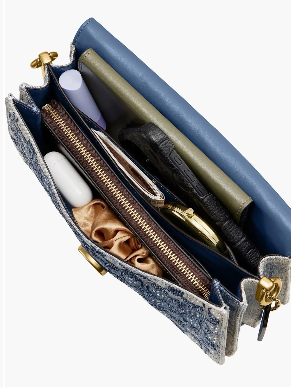 Coach Soft Crystal Signature Denim Tabby 26